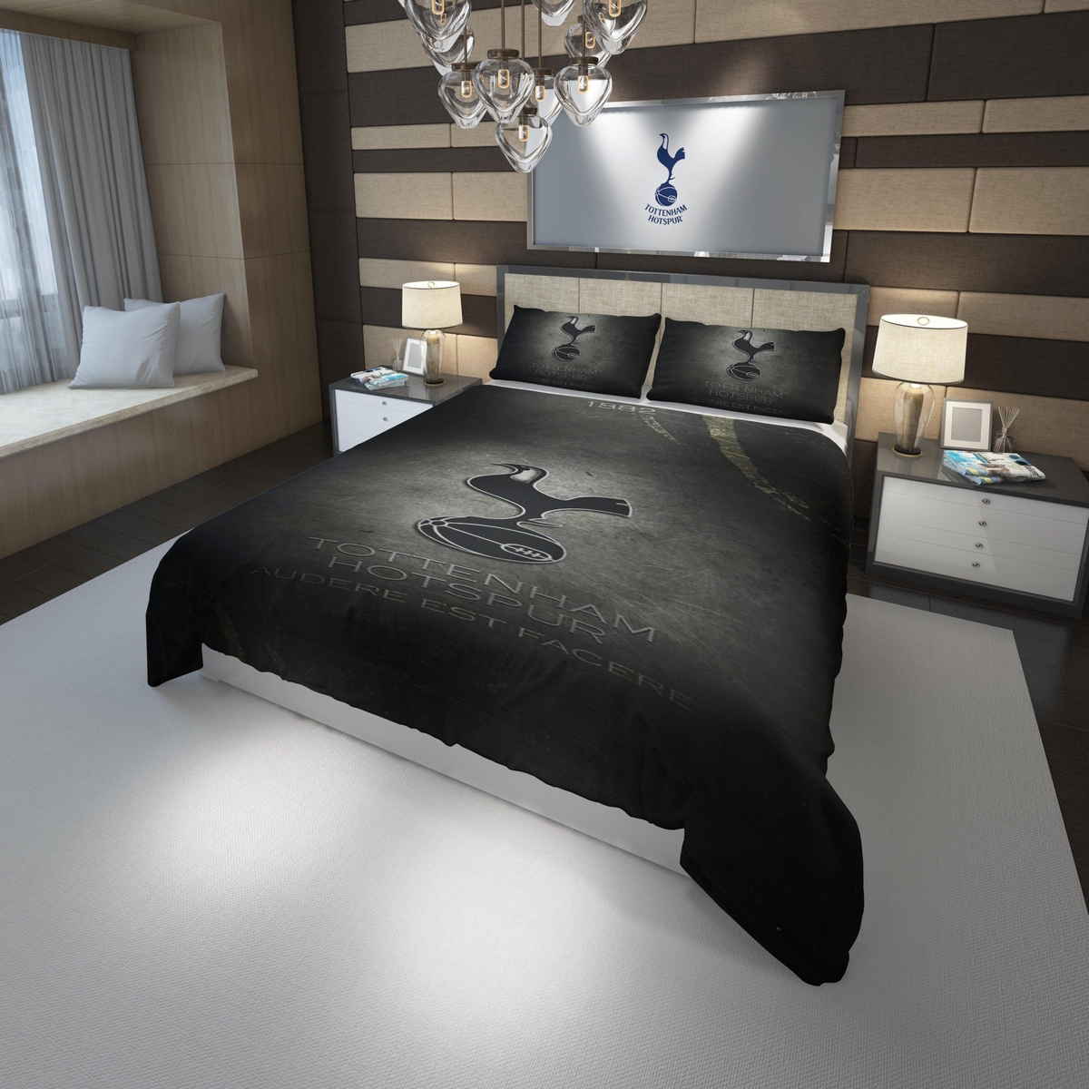 Tottenham Hotspur Logo Football Club Duvet Cover Bedding Set - Unique Anime Apparel for Fans