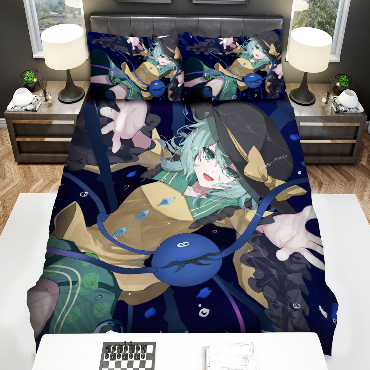 Touhou Komeiji Koishi Underwater Bed Sheets Spread Duvet Cover Bedding Set - Unique Anime Apparel for Fans