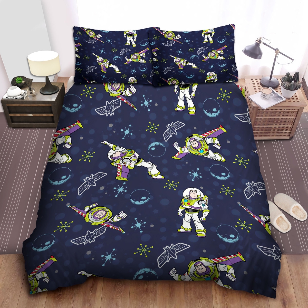 Toy Story Buzz Lightyear Pattern Bed Sheets Spread Duvet Cover Bedding Set - Unique Anime Apparel for Fans