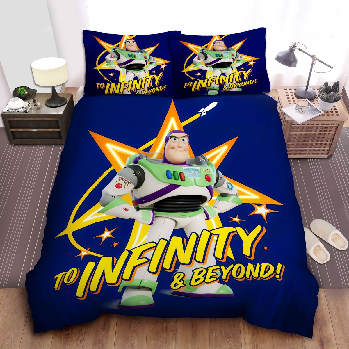Toy Story Buzz Lightyear To Infinity And Beyond Bed Sheets Spread Duvet Cover Bedding Set - Unique Anime Apparel for Fans