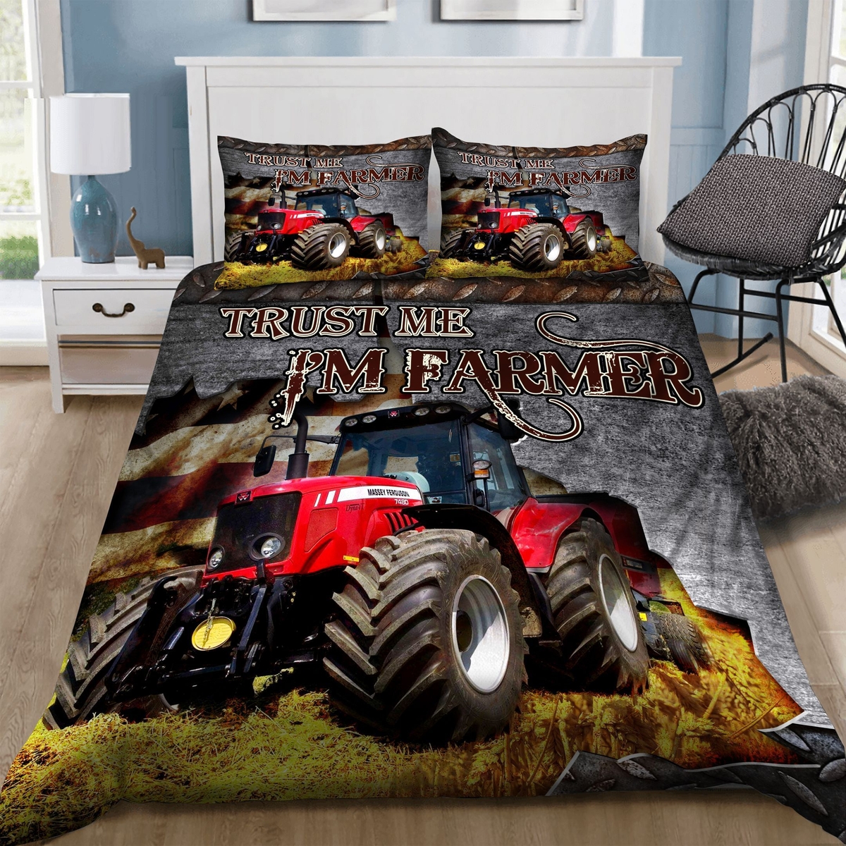 Tractor Trust Me I'm A Famer Bed Sheets Duvet Cover Bedding Set Great Gifts For Birthday Christmas Thanksgiving - Unique Anime Apparel for Fans