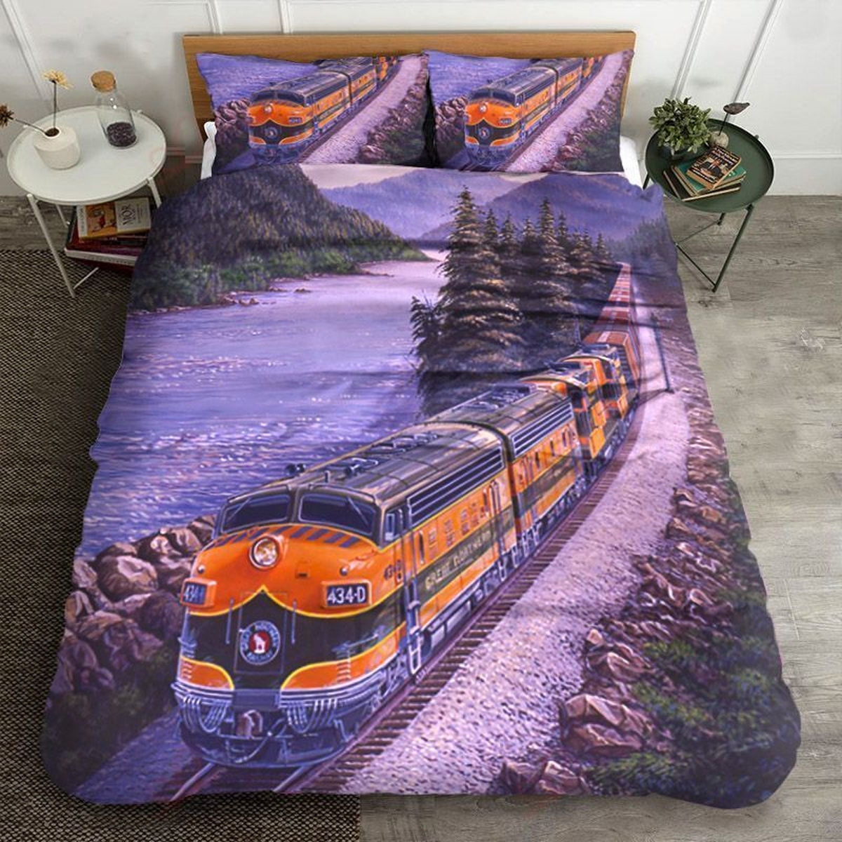 Train Bed Sheets Spread Comforter Duvet Cover Bedding Set - Unique Anime Apparel for Fans