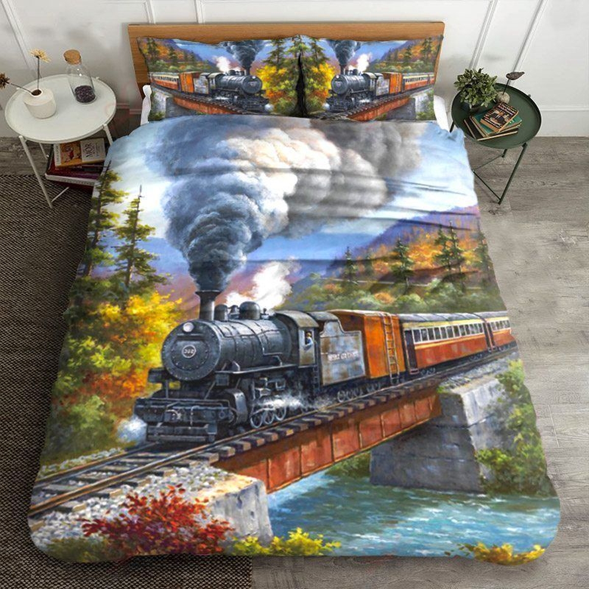 Train Bed Sheets Spread Duvet Cover Bedding Set - Unique Anime Apparel for Fans