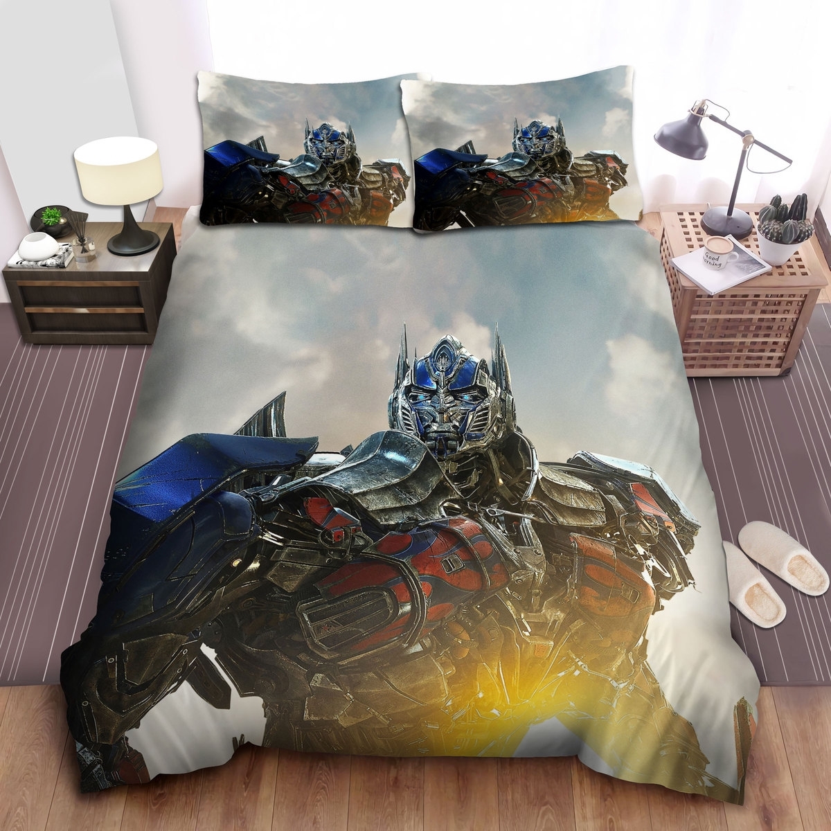 Transformer Autobot Optimus Prime Age Of Extinction Bed Sheets Spread Duvet Cover Bedding Set - Unique Anime Apparel for Fans