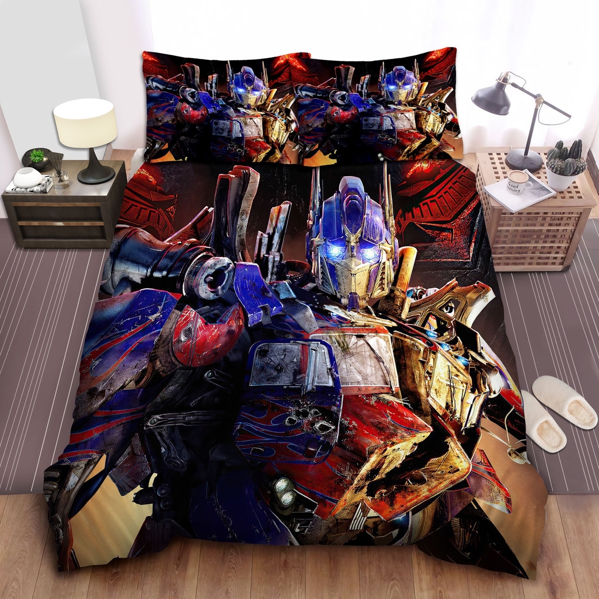 Transformer Optimus Prime Severe Damaged Bed Sheets Spread Duvet Cover Bedding Set - Unique Anime Apparel for Fans