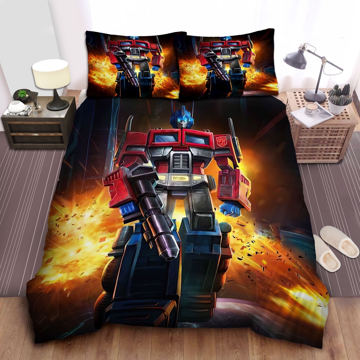 Transformer Optimus Prime Unflinching Walk Bed Sheets Spread Duvet Cover Bedding Set - Unique Anime Apparel for Fans