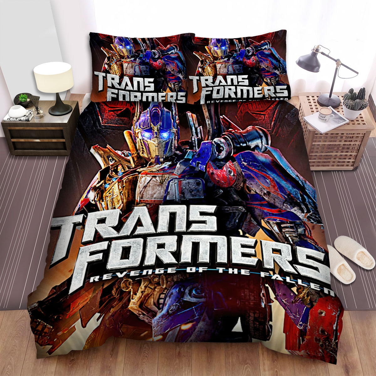 Transformers Revenge Of The Fallen Movie Poster I Bed Sheets Spread Duvet Cover Bedding Set - Unique Anime Apparel for Fans