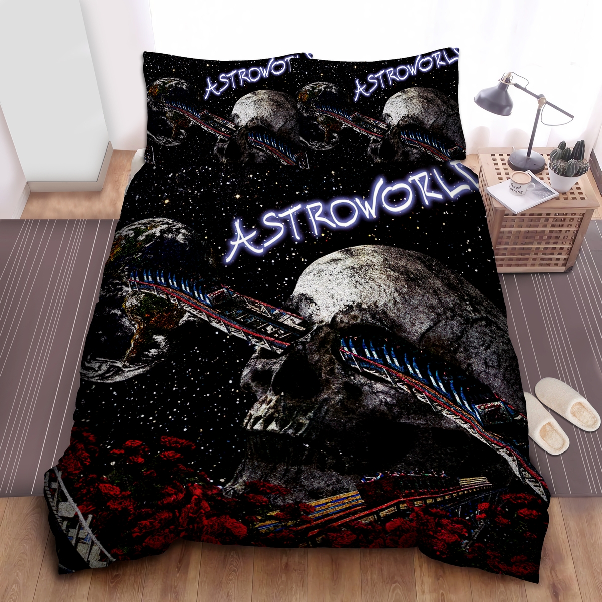 Travis Scott Alternative Astroworld Album Art Cover Bed Sheets Spread Duvet Cover Bedding Set - Unique Anime Apparel for Fans