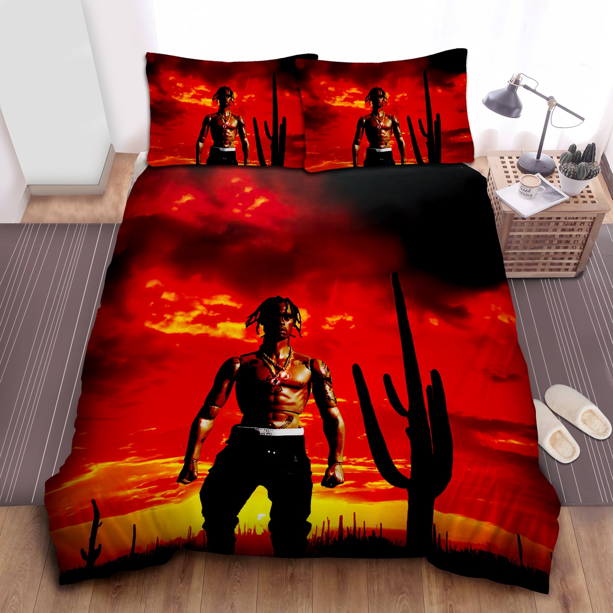 Travis Scott Rodeo Album Art Cover Bed Sheets Spread Duvet Cover Bedding Set - Unique Anime Apparel for Fans