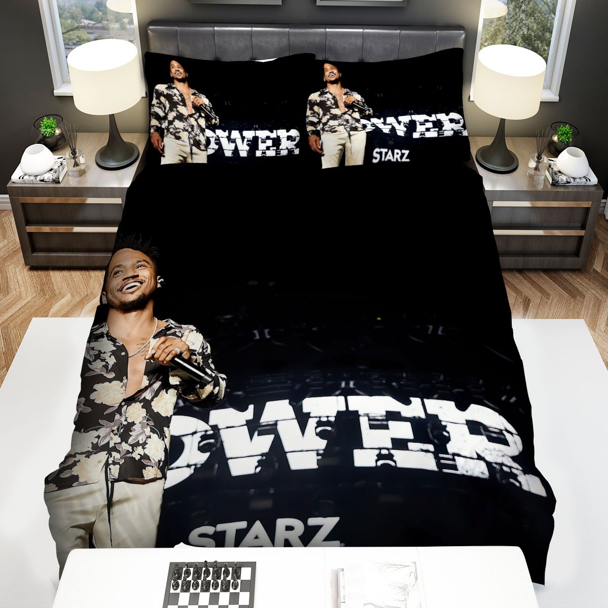 Trey Songz Holding Wireless Microphone Bed Sheets Spread Duvet Cover Bedding Set - Unique Anime Apparel for Fans